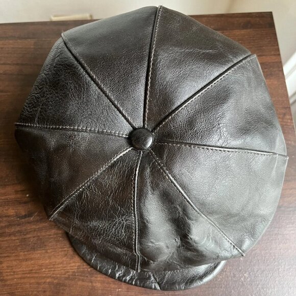 The Real McCoy horsehide Leather Newsboy Cap - Picture 12 of 14